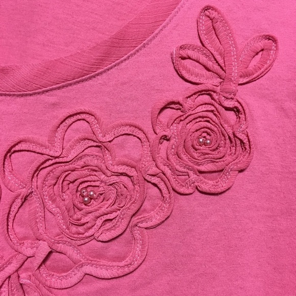 Studio Works floral soutache appliqué tee size XL - Picture 3 of 4